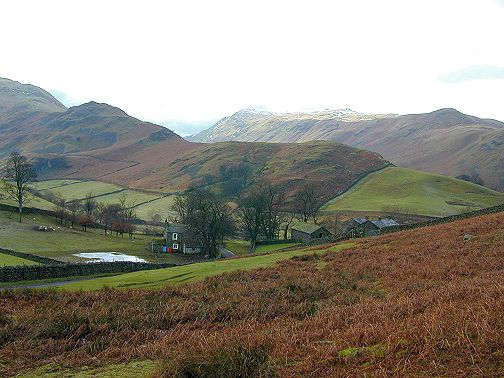 View of Place Fell (with snow) in the distance