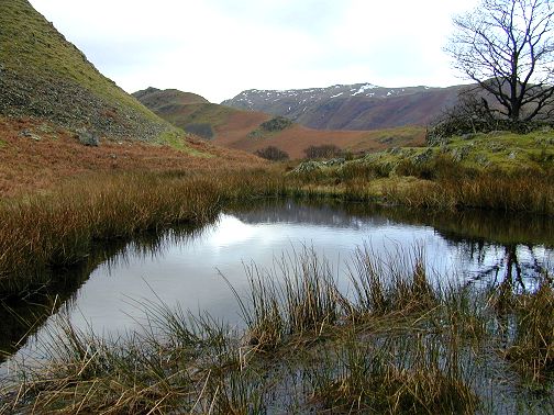 Lanty Tarn looking over Beda Head towards Place Fell